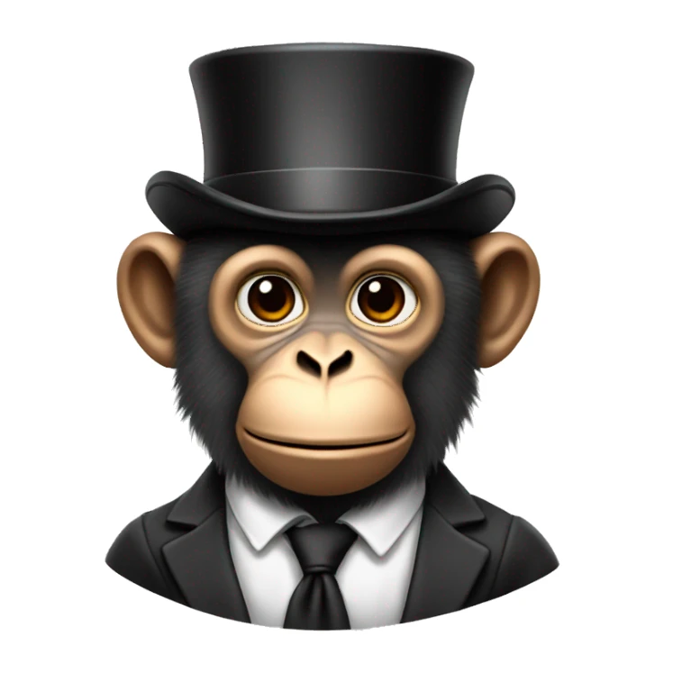realistic monkey with tophat sticker