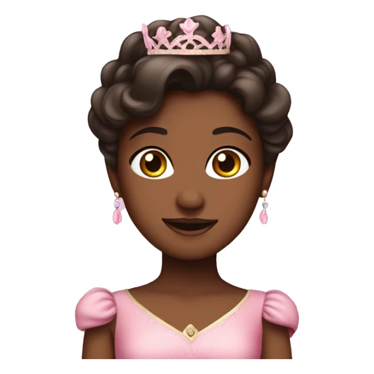 Pretty dark brown princess in pink dress sticker