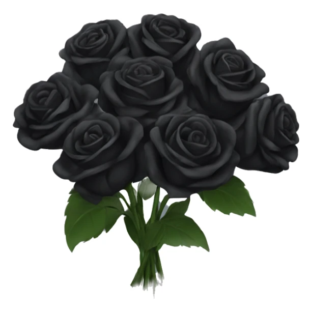 Black bouquet of roses sticker