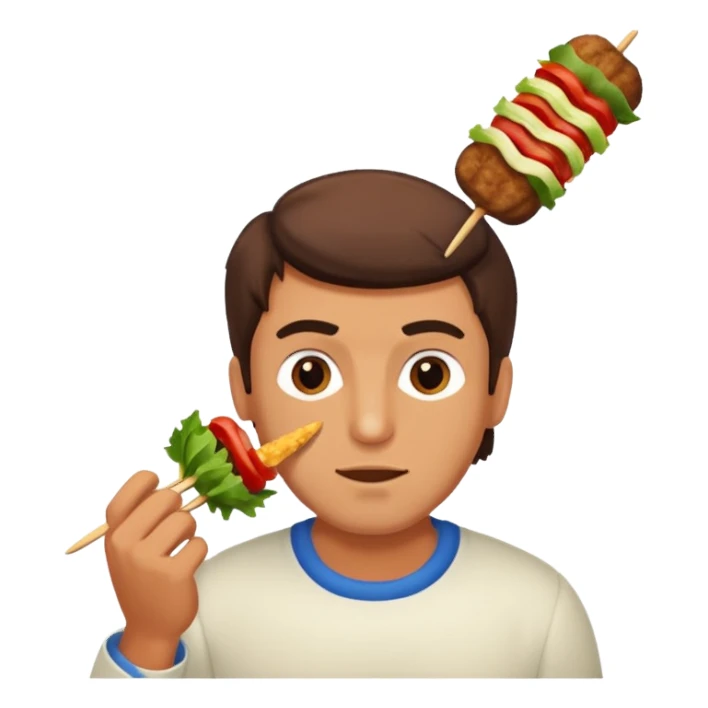 men eating beef kebab sticker