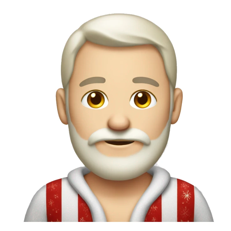 Caucasian Santa in pajamas  sticker