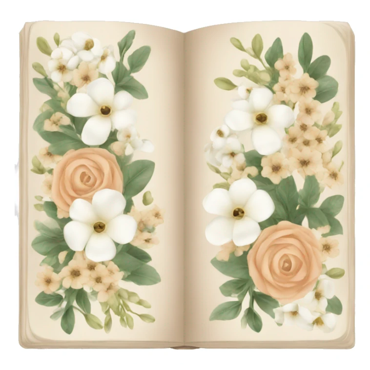 book with neutral florals sticker