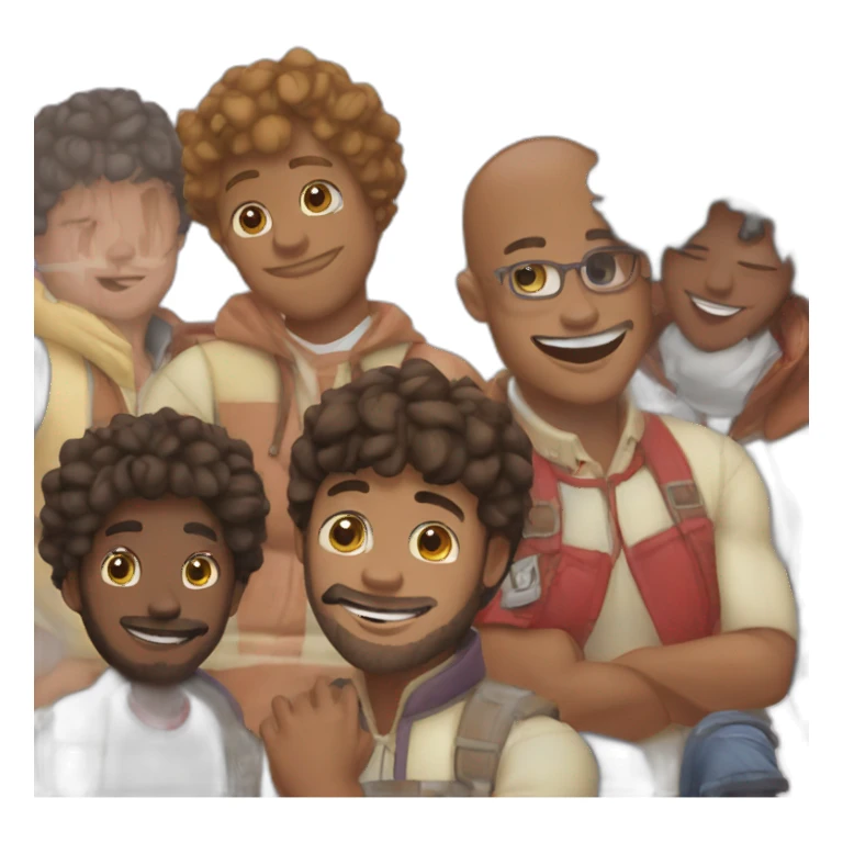 5 guys friendship sticker