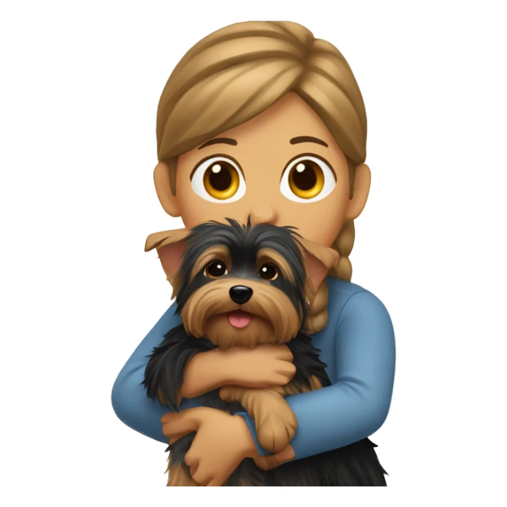Me hugging Yorkshire terrier  sticker