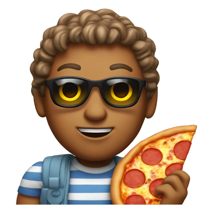 cool dude in the sun with a pizza sticker