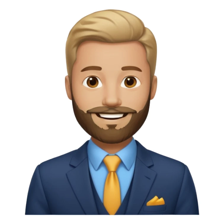 suit man,beard,different suit color,expression. sticker