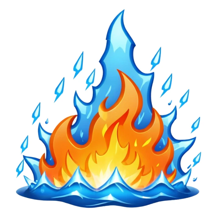 Fire water, and lightning in the middle sticker