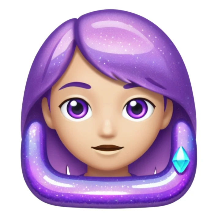glitter purple link sticker