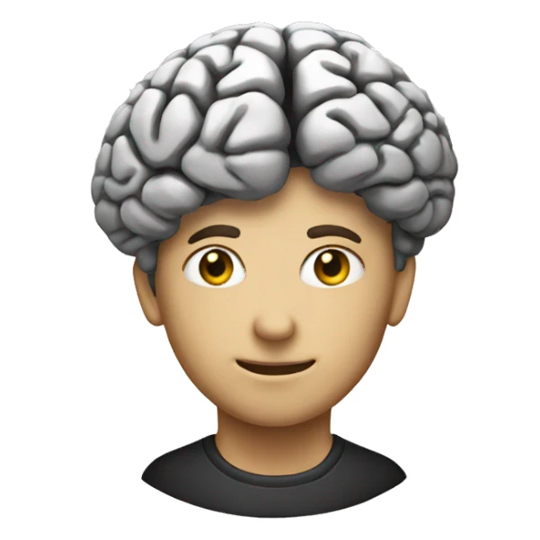 brain grey black  sticker