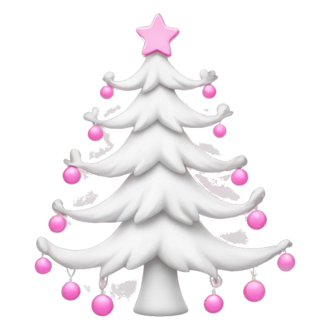 White Christmas tree with pink decorations  sticker