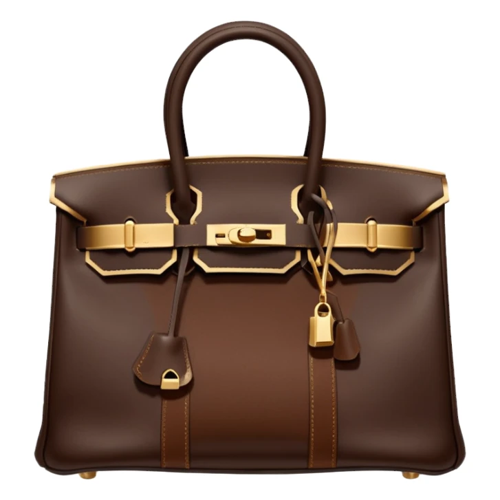 hermes birkin deep chocolate brown color bag sticker