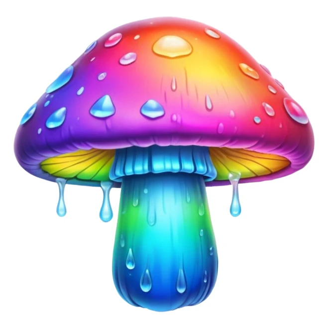  melting neon rainbow mushroom  sticker