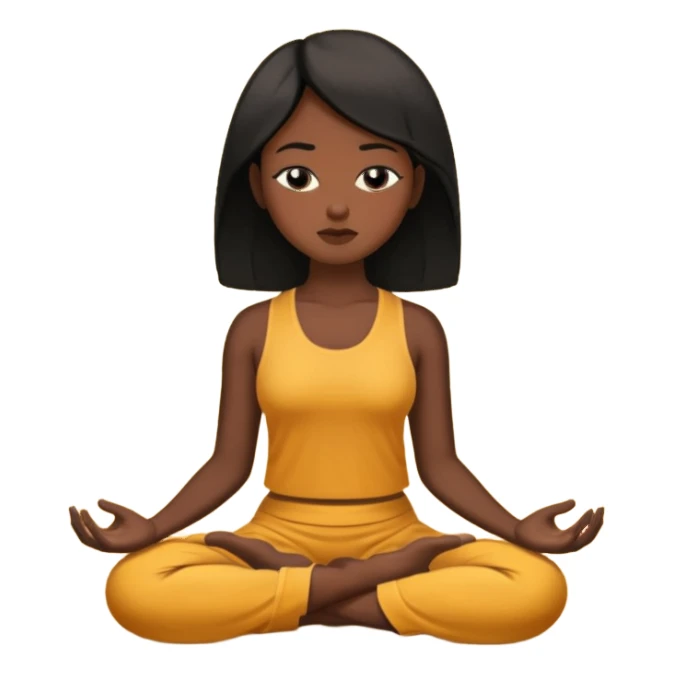 명상하는 검은긴생머리 여자 sticker