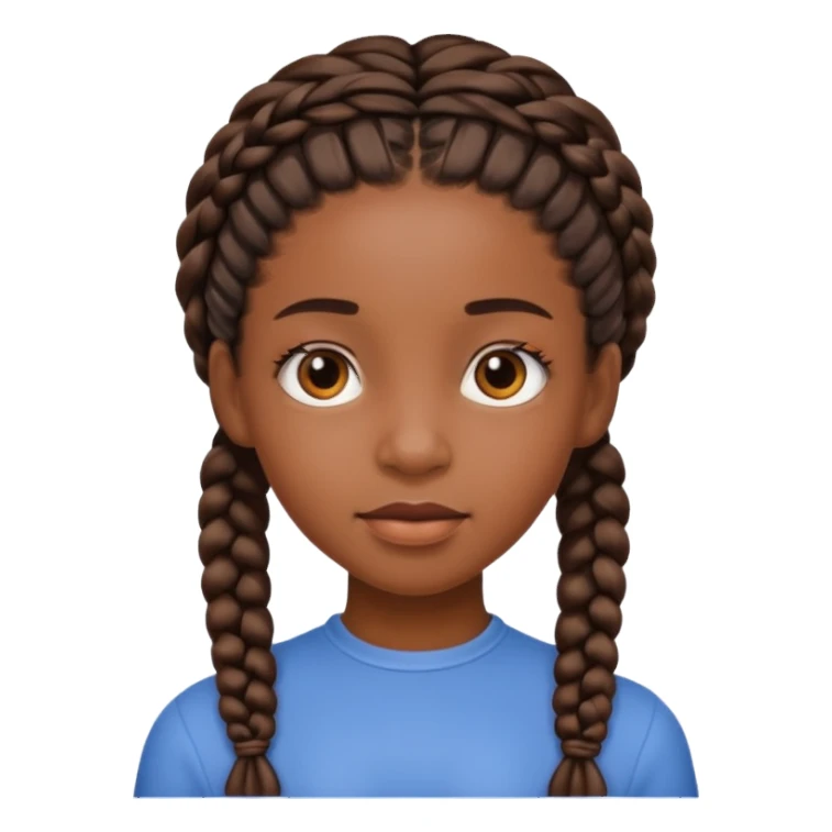Black girl with braids sticker