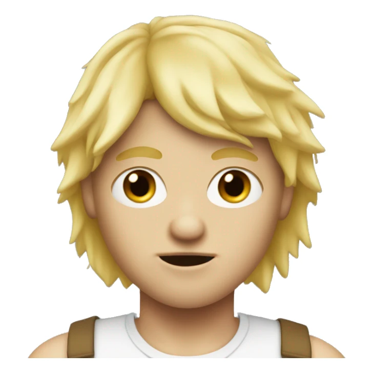 Super ugly kid with a blonde straight mullet sticker