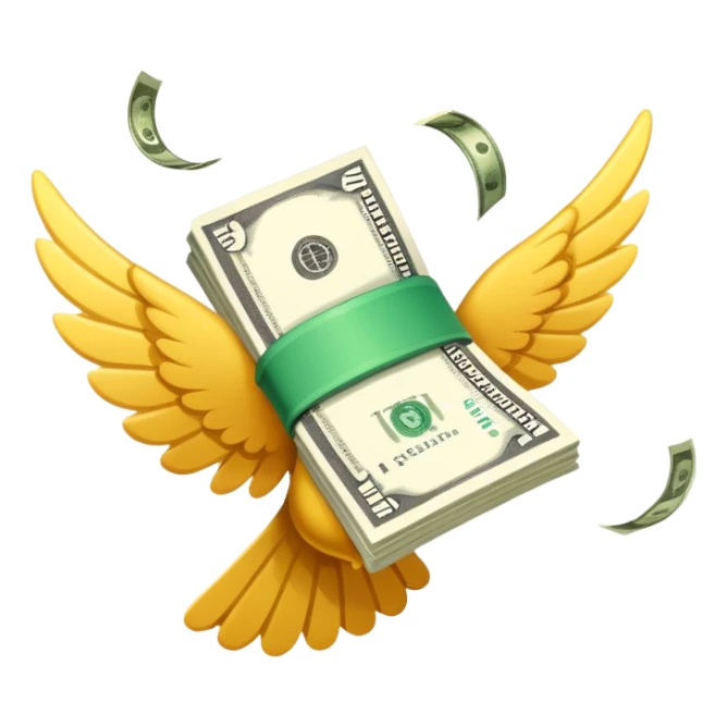 Flying money sticker