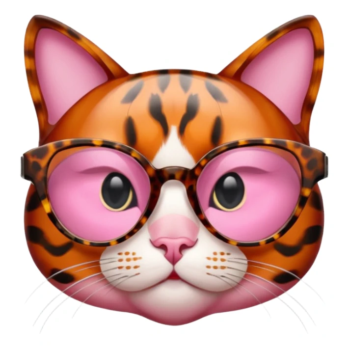 Rose pink glasses, cat type. sticker