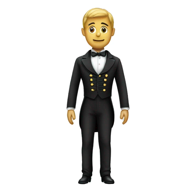 man in tailcoat stands with his back sticker