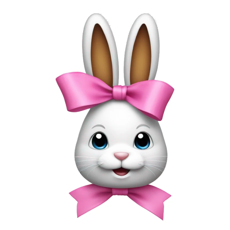 Easter bunny with pink ribbon sticker