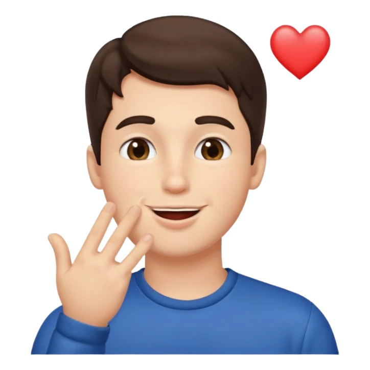  brunette guy blowing kiss sticker