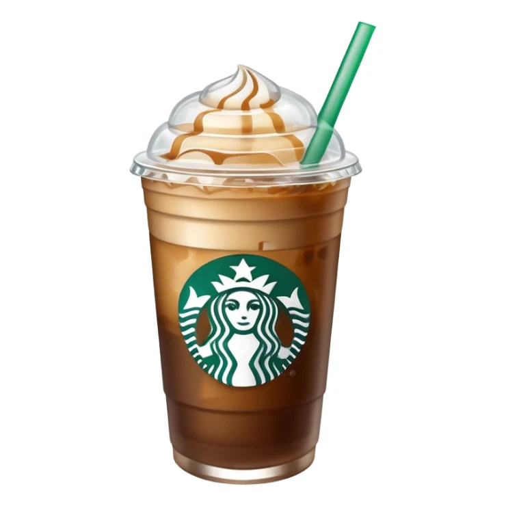 Starbuck ice coffee with ice cubes sticker
