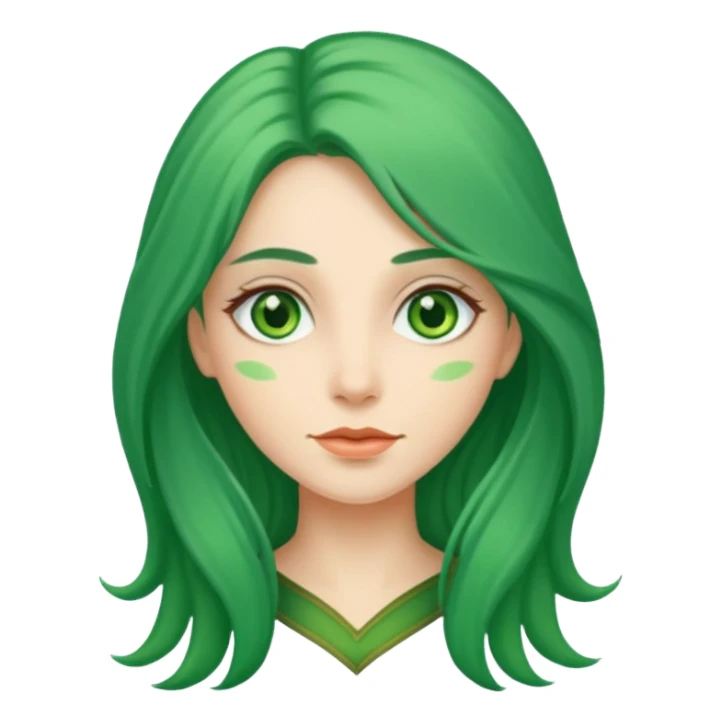 long green haired woman sticker