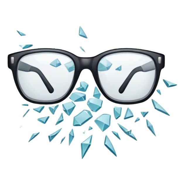 Glasses snapped in half sticker