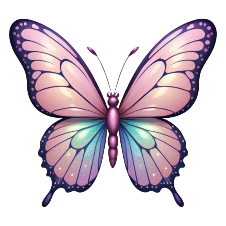 Light pink glitter butterfly emoji sticker