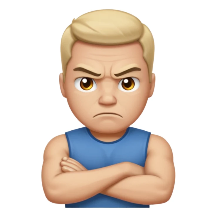 angry face with arms crossed sticker