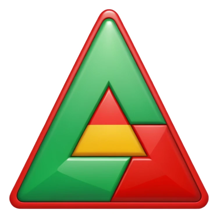 triangulo verde y rojo sticker