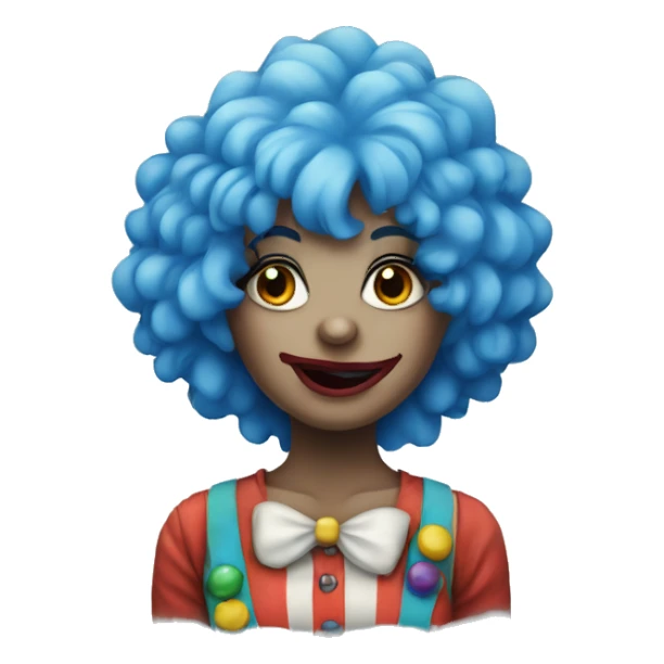 Blue haired clown girl sticker