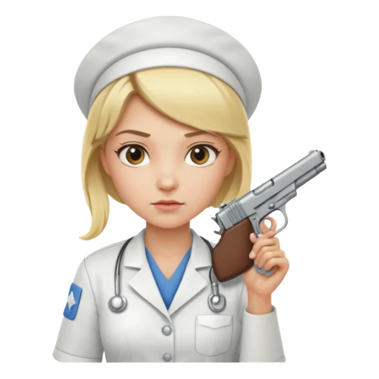 blonde nurse with a gun sticker