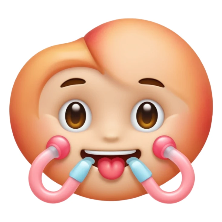 Blushing emoji using pacifier sticker
