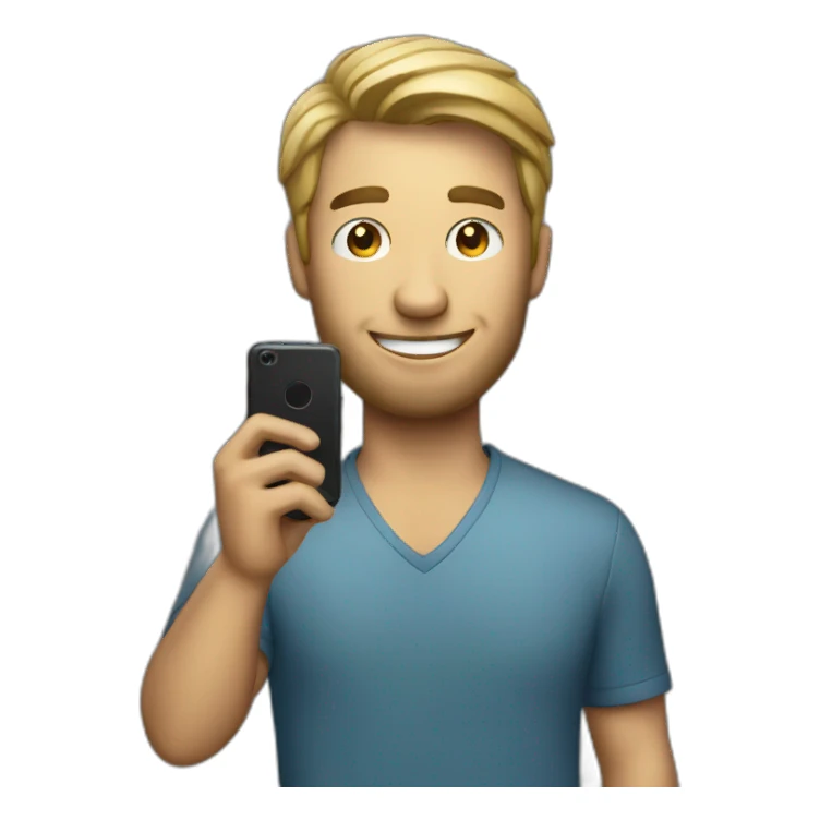 american guy holding a phone sticker