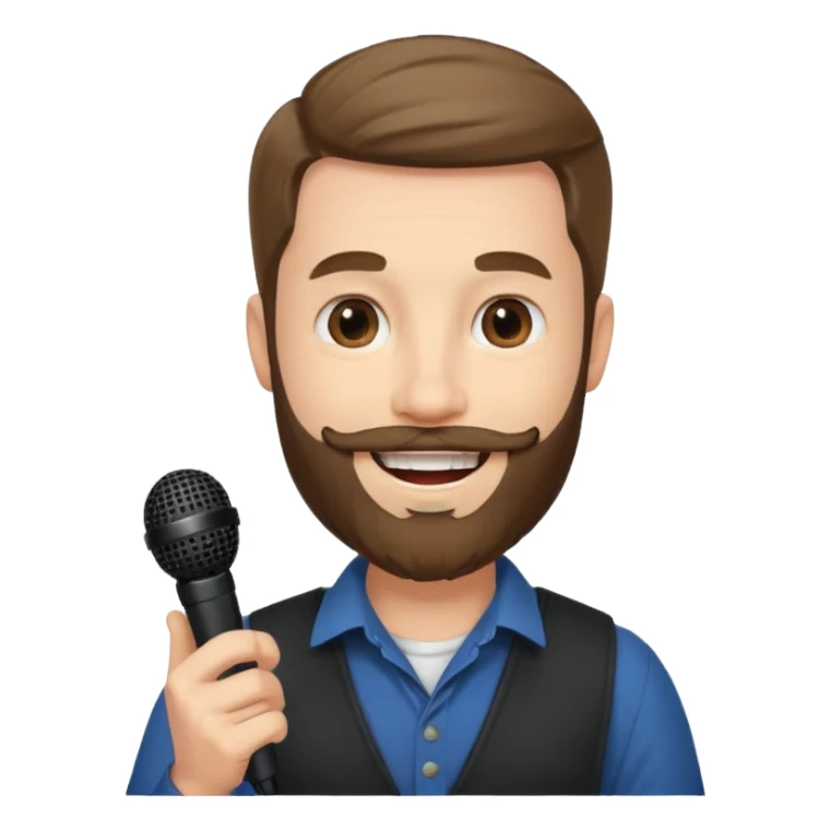 The weeked – beard, late 30s, holding microphone sticker
