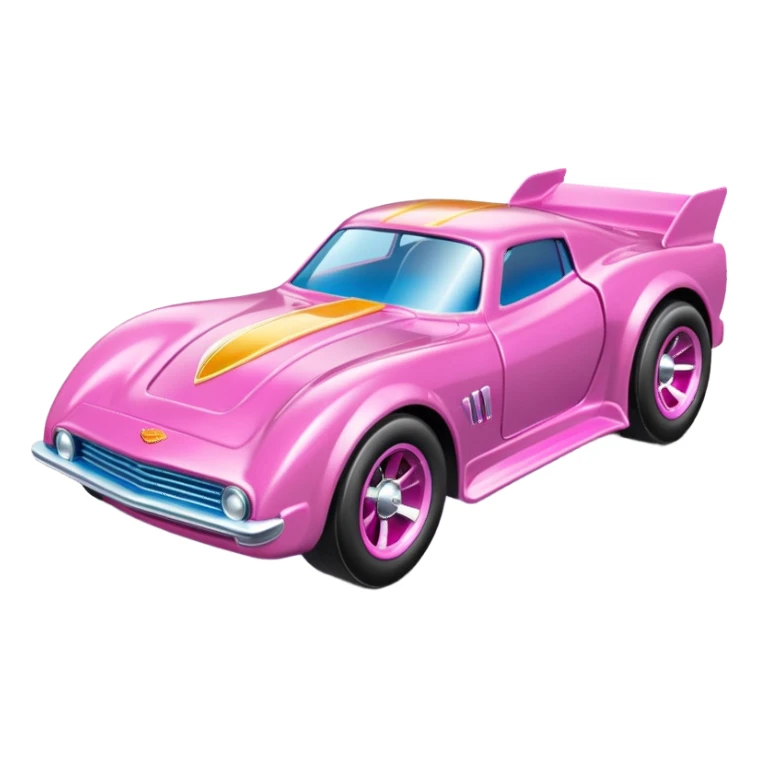 Машинка HotWheels розового цвета в классической упаковке HotWheels. sticker