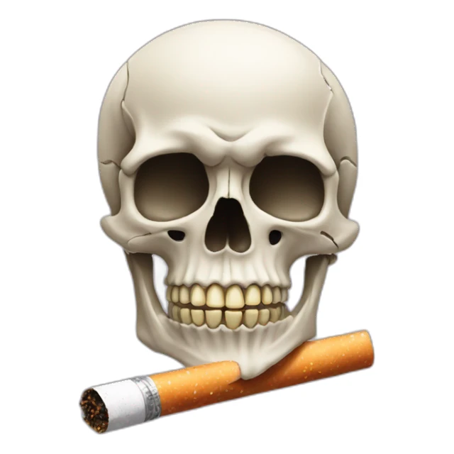 Skull with cigarette  sticker