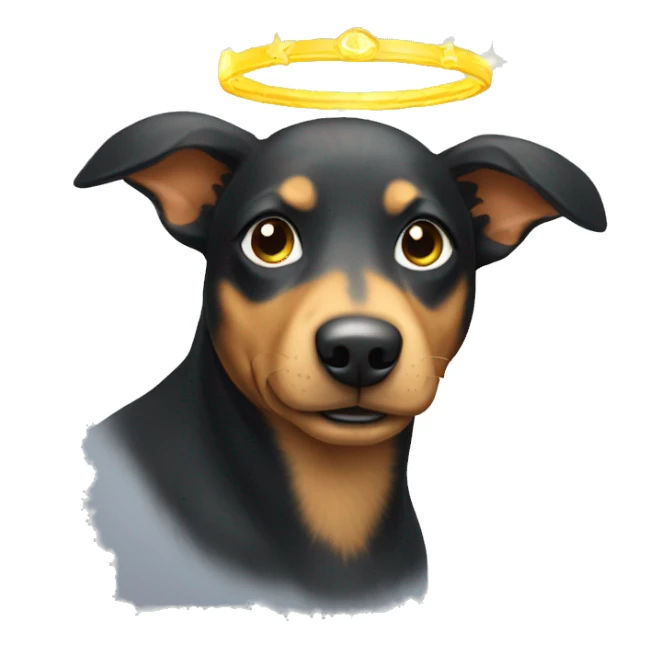 kelpie dog with angel halo sticker