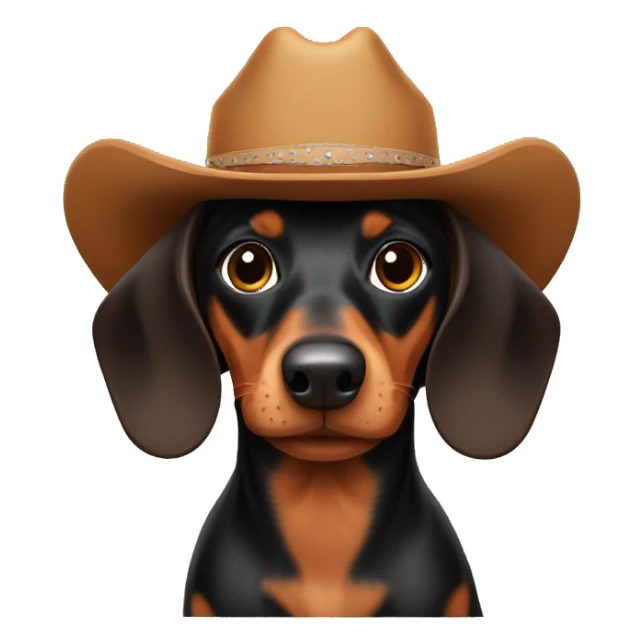 Dachshund wearing cowboy hat  sticker