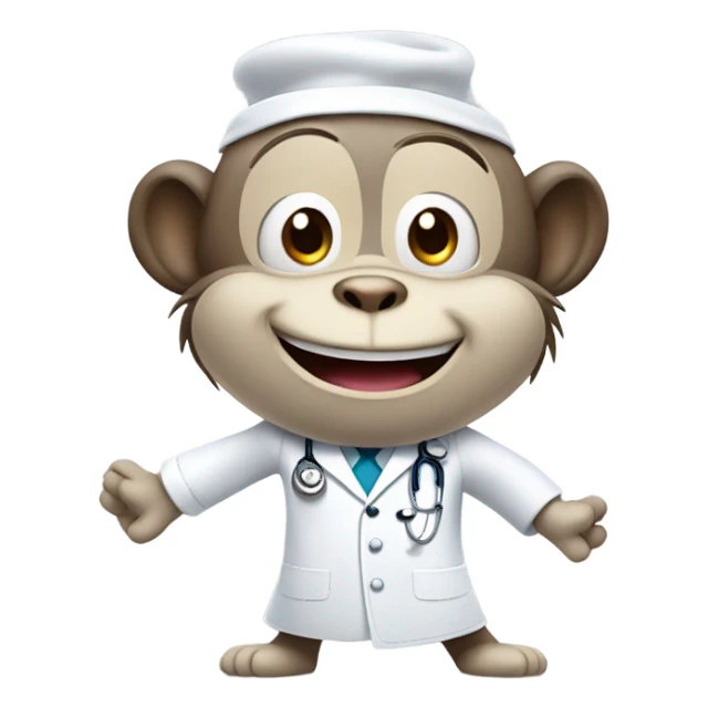 Funny doctor monkey dancing sticker