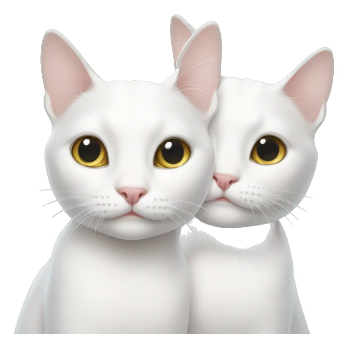 White cat twins sticker
