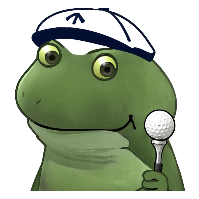 Bufo putting on a golf course sticker