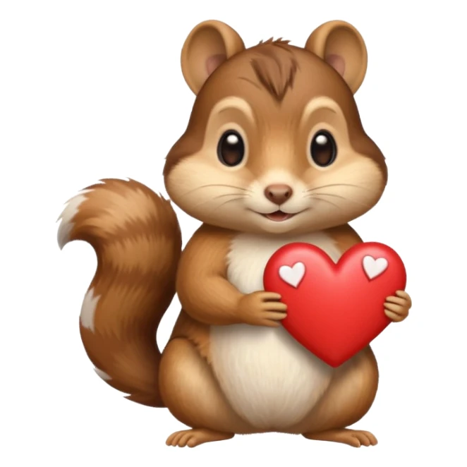 Chipmunk with love hearts sticker