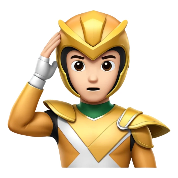 power ranger scratching head in confusion sticker