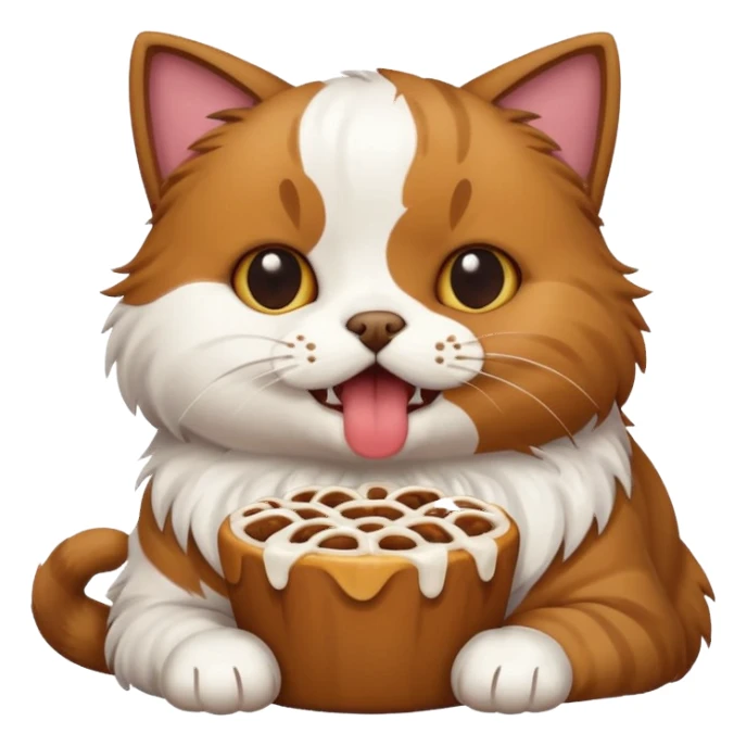 Cat eating dog  sticker