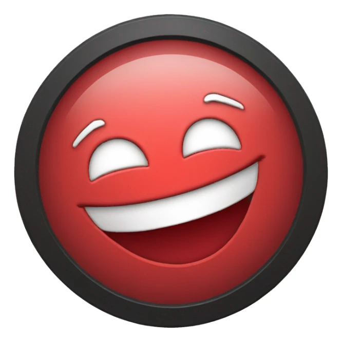 laughing red play button sticker