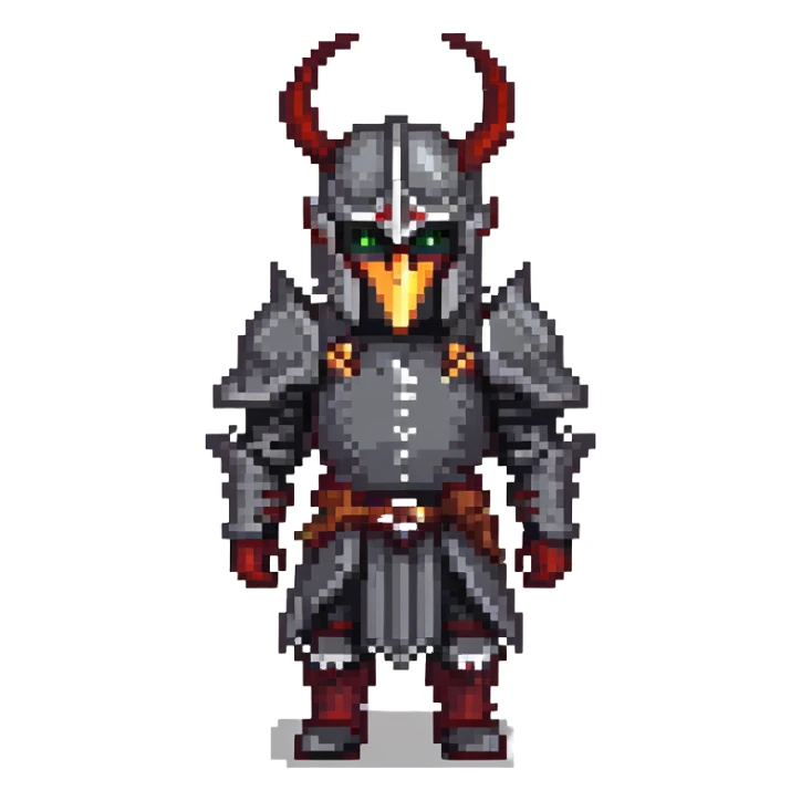 demonic knight with horns and dark armor sticker