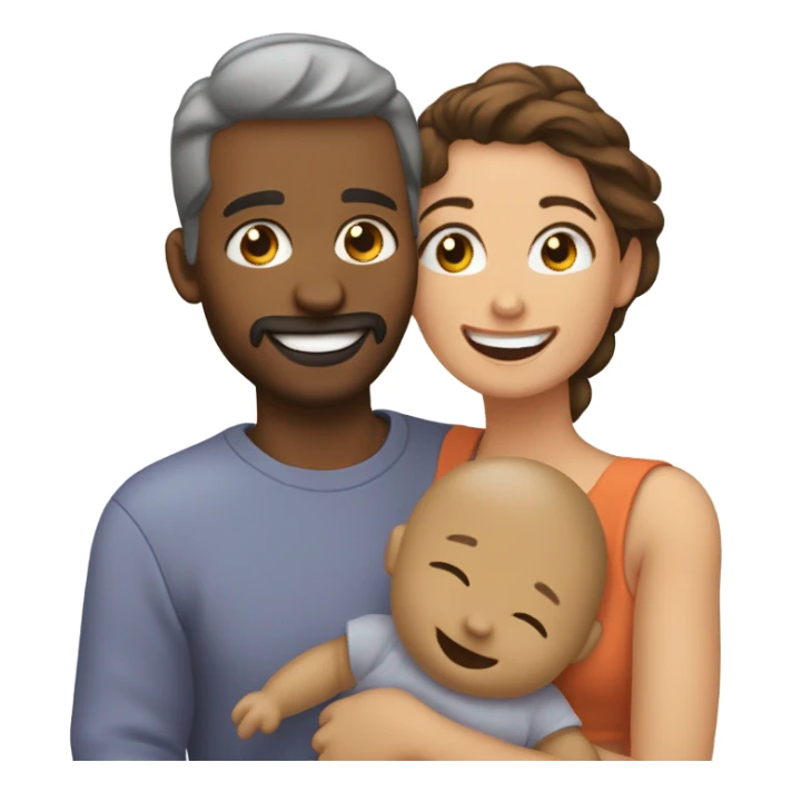 pareja con un bebé  sticker