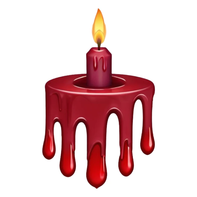 Melted burgundy red candle sticker