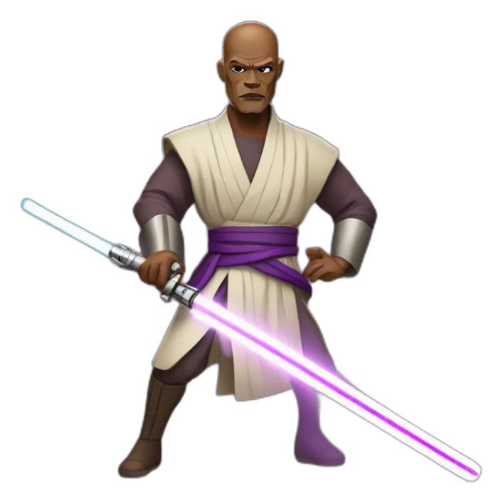 mace windu with purple light saber sticker